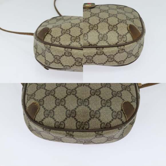 GUCCI GG Supreme Web Sherry Line Bag Pvc Beige Gold 89 02 066 - Picture 10 of 12